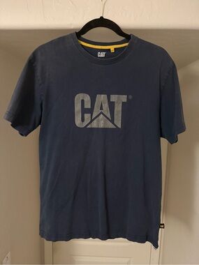 CAT Navy Logo T-Shirt (Caterpillar) - Size S-M